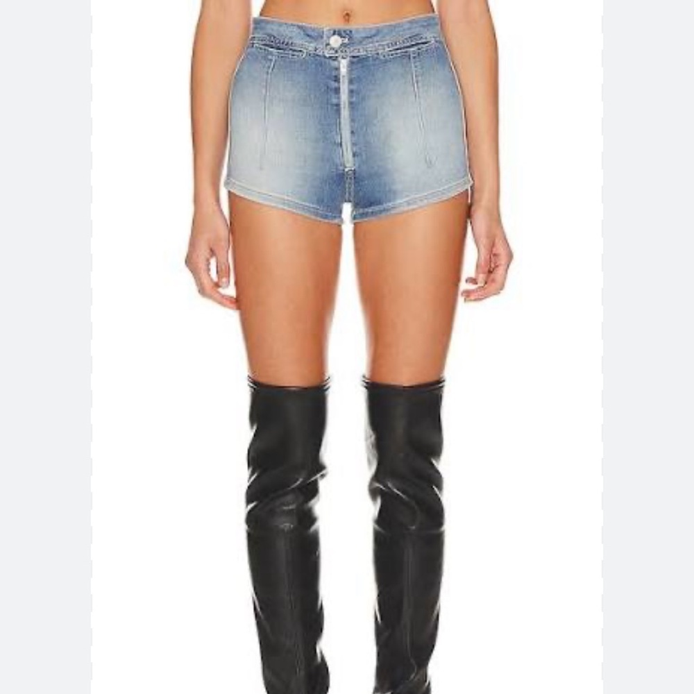 Free People x We The Free Honeycomb Denim Brief In Ripple Reflect
